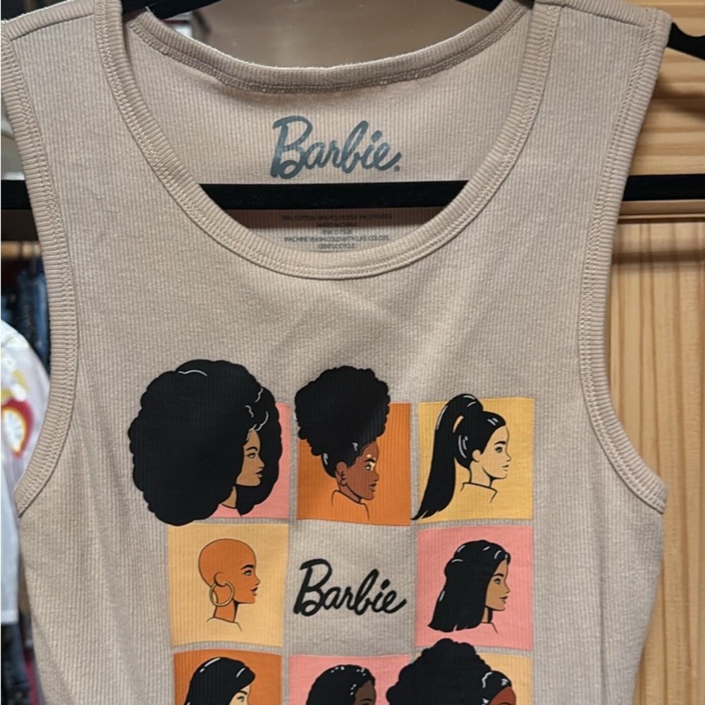 Barbie Beige Graphic Tank